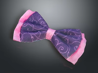 Purple And Pink Patterned Bow Decorative Ornament Set For Home Decoration 3d model