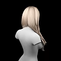 Game Movie Character With Long Wavy Blonde Hair In 3D Render On Black Background