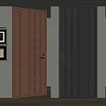 Modern Hinged Door With Geometric Texture In Black And Brown For Interior Design