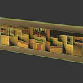 Decorative Rectangular Box With Intricate Yellow And Orange Geometric Patterns