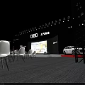 SAIC Audi Car Show Event With Stage Lighting White Car Backdrop And Chairs