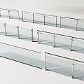 Modern Railing Glass Railing Guardrail Glass Guardrail Balcony Guardrail Fence Balcony Railing 3d model