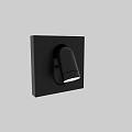 Black Cylindrical Wall Sconce Illuminated On Square Panel With Soft Light