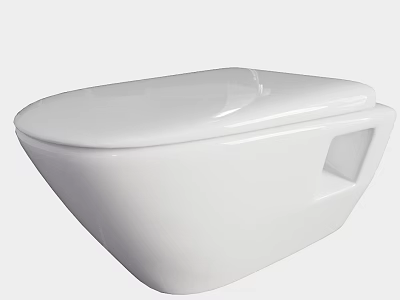 Sleek White Wall Mounted Toilet With Modern Design And Smooth Surface 3d model