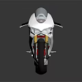 Stylish White Motorcycle with Red Wheels Black Seat and Modern Sleek Design
