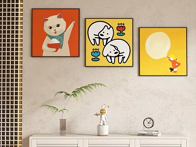 Cartoon Decorative Painting Hanging Painting 3d model