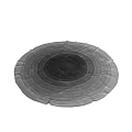 Soft Textured Round Carpet With Concentric Gray Circles Pattern For Home Decor