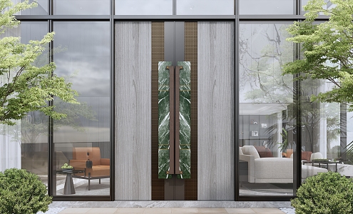 New Chinese Style Door Villa Entrance Door 3d model