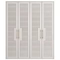 Modern White Wardrobe Interior Design With Louvered Doors And Metal Handles Home Furniture