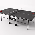 STIGA Black Table Tennis Table With Wheels Net Paddles And Balls