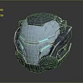 Futuristic Tech Inspired Metallic Helmet With Light Blue Accents And Stylish Design