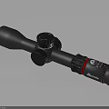 Tactical Rifle Scope With Black Body Adjustment Knobs Red Ring And SHAVA Logo