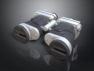 Black Metal Binoculars As Daily Necessities With Comfortable Grip And Clear Lenses 3d model