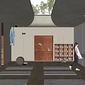 Spacious Yoga Studio Interior With Hanging Hammocks Yoga Mats And Wooden Floor