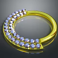Elegant Golden Fashion Ring Adorned With Purple Gemstones And Shiny Finish