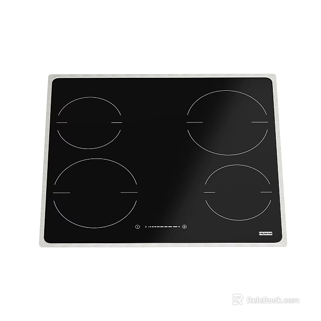 Modern Kitchen Appliance Induction Cooktop With Four Heating Zones And Black Surface 3d model 