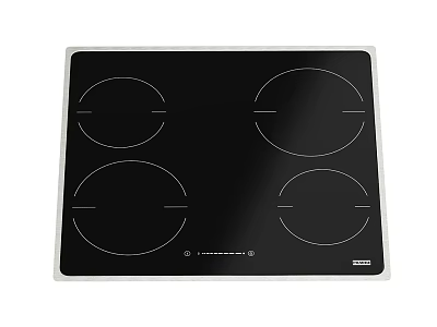 Modern Kitchen Appliance Induction Cooktop With Four Heating Zones And Black Surface 3d model