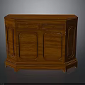 Elegant Traditional Wooden Cabinet With Carved Details Two Drawers And Doors