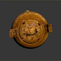 Traditional Yellow Ceramic Household Decor With Lion Lid Two Handles Three Legs