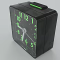 CASIO Black Square Alarm Clock With Green Numbers And Desktop Design 3d model