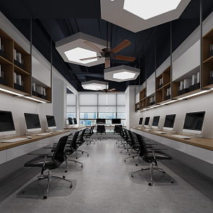 modern public office area office 3d model