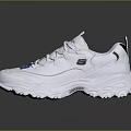 Stylish White Sneakers With Thick Sole Blue Accent For Comfortable Casual Wear