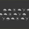 Set Of Weather Icons With Clouds Sun And Snowflakes For Design And Decoration
