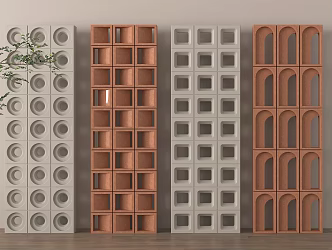 Modern cement brick partition precast hollow cement brick hollow brick screen 3d model