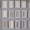 White Cabinet Doors With Various Designs Including Grid Arched And Louvered Panels