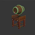 Wooden Barrel Shaped Furniture With Sturdy Wooden Stand And Classic Design