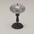 Modern Table Lamp With Textured Glass Shade And Black Base Stand Design
