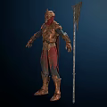 Modern game character masked knight 3d model