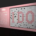 Pink LDO Display Screen With Heart Pattern Made Of Square Tiles