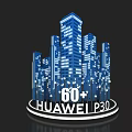 Stunning Illuminated Skyscraper Skyline Photo Check-in Spot with 60 Plus HUAWEI P30