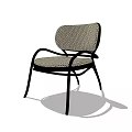 Minimalist Leisure Chair With Mesh Back And Black Metal Frame Design