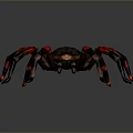 Detailed 3D Render of Spider With Red Glowing Legs and Dark Body