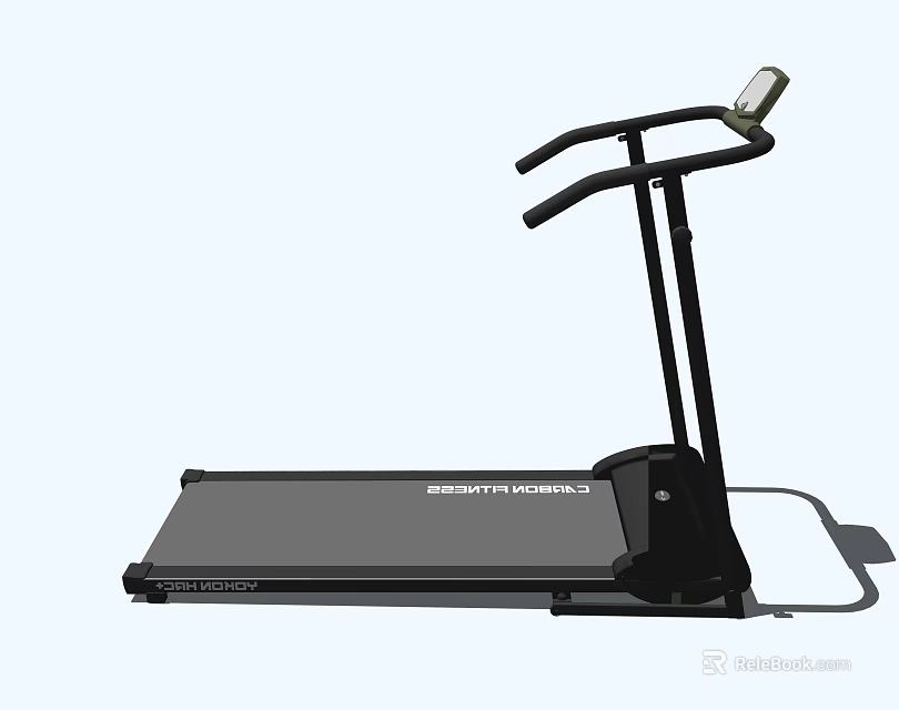 Modern Sports Equipment Treadmill with Digital Display and Handrails for Home Fitness Use 3d model 