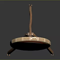 Sports Equipment Target with Red White Circles on Wooden Tripod Stand