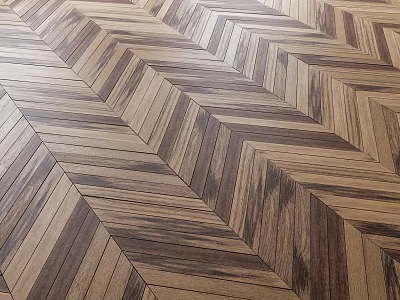 Herringbone Wooden Flooring With Natural Brown Wood Tones And Classic Geometric Pattern 3d model