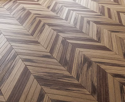 Herringbone Wooden Flooring With Natural Brown Wood Tones And Classic Geometric Pattern 3d model