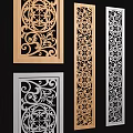 Ornamental Room Dividers With Intricate Filigree Patterns In Golden Silver And Black