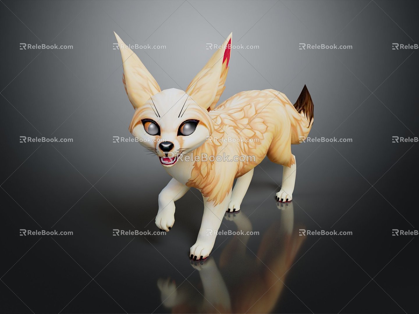 Modern fox ear fox desert fox big ear small fox cartoon fox 3d model