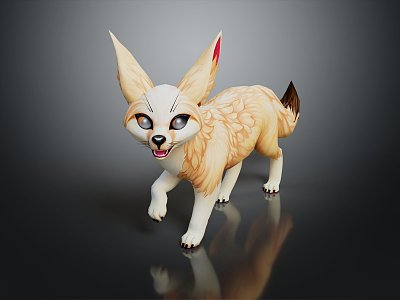 Modern fox ear fox desert fox big ear small fox cartoon fox 3d model