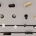 Various Styles of Recessed Downlights and Spotlights in Black Beige White with Track Designs
