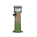 Industrial Equipment Tower Structure With Green Base Brown Section And Metal Platform