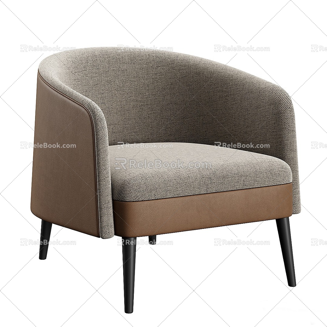 Modern Jackie Leisure Chair Single Chair Fabric Leisure Chair Chair Armchair Leisure Chair 3d model