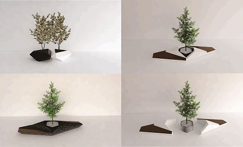 Modern tree pool tree pool seat 3d model