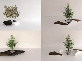 Modern tree pool tree pool seat 3d model