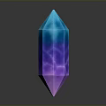 Glossy Transparent Polyhedral Crystal With Blue Purple Gradient On Dark Background