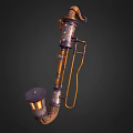 Steampunk Style Weapon Featuring Long Curved Tube Metal Parts And Lantern
